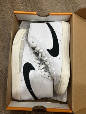 Nike White and Black High-Top Sneakers